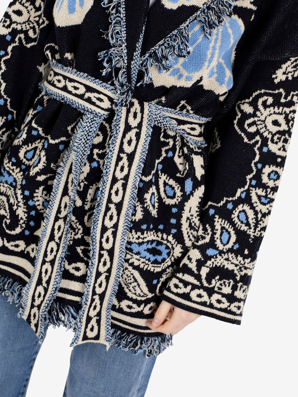 Cardigan con fusciacca blu