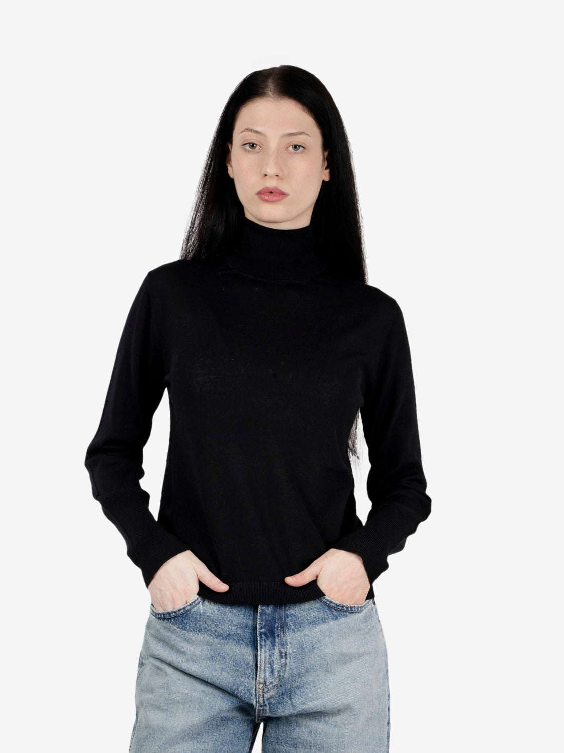 Black merino turtleneck