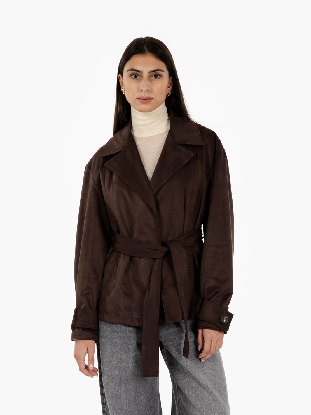 Dark brown Alcantara jacket