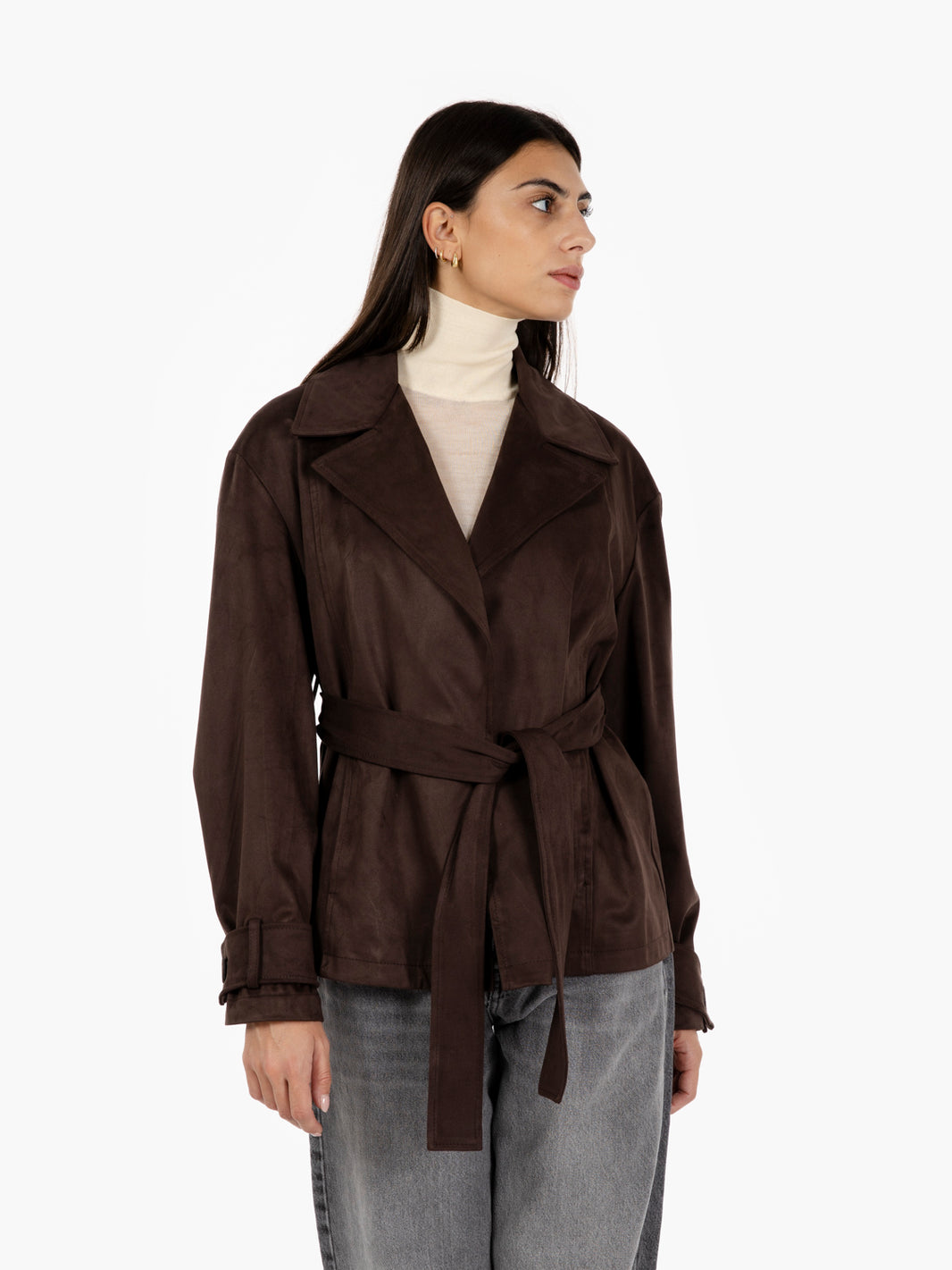 Dark brown Alcantara jacket