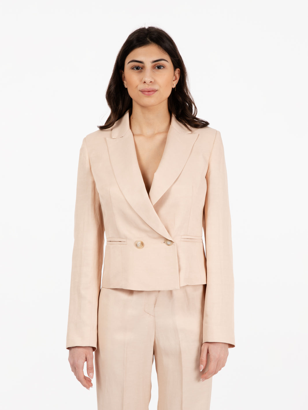 Giacca regular doppiopetto beige