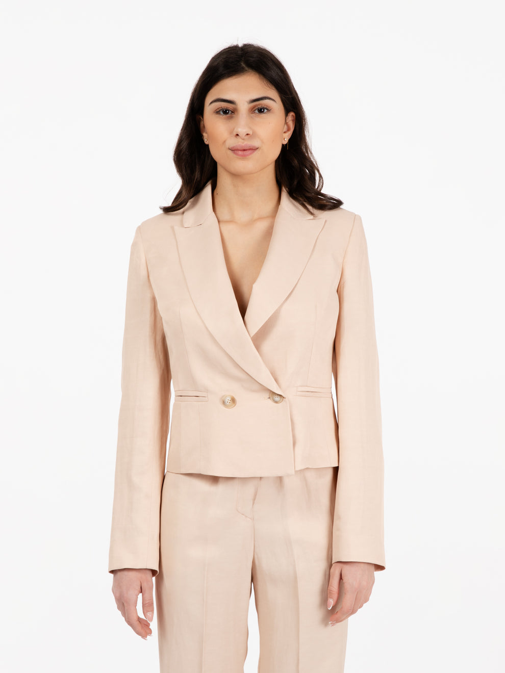 Giacca regular doppiopetto beige