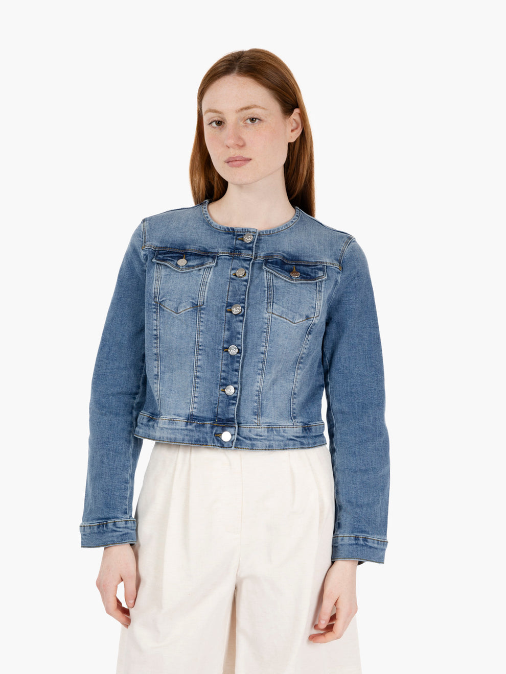 Giacca trucker in jeans medio