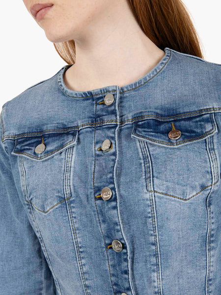 Giacca trucker in jeans medio