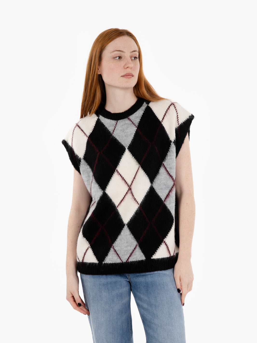 GIlet a rombi nero / bianco