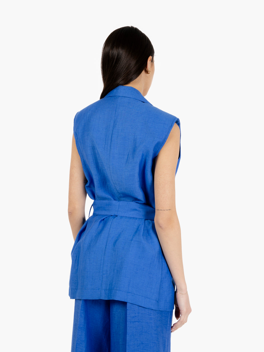 Gilet con fusciacca bluette