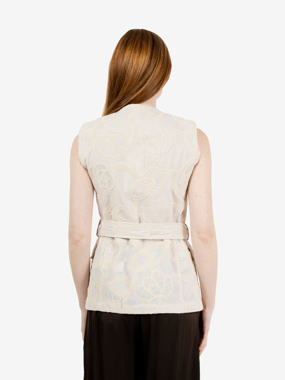 Gilet con ricami iuta