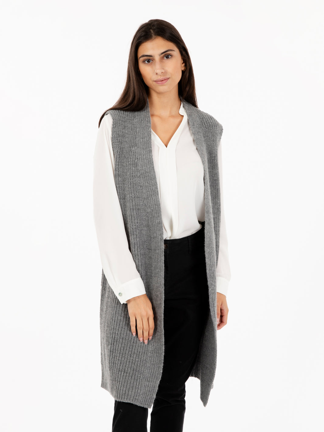 Gilet in maglia antracite