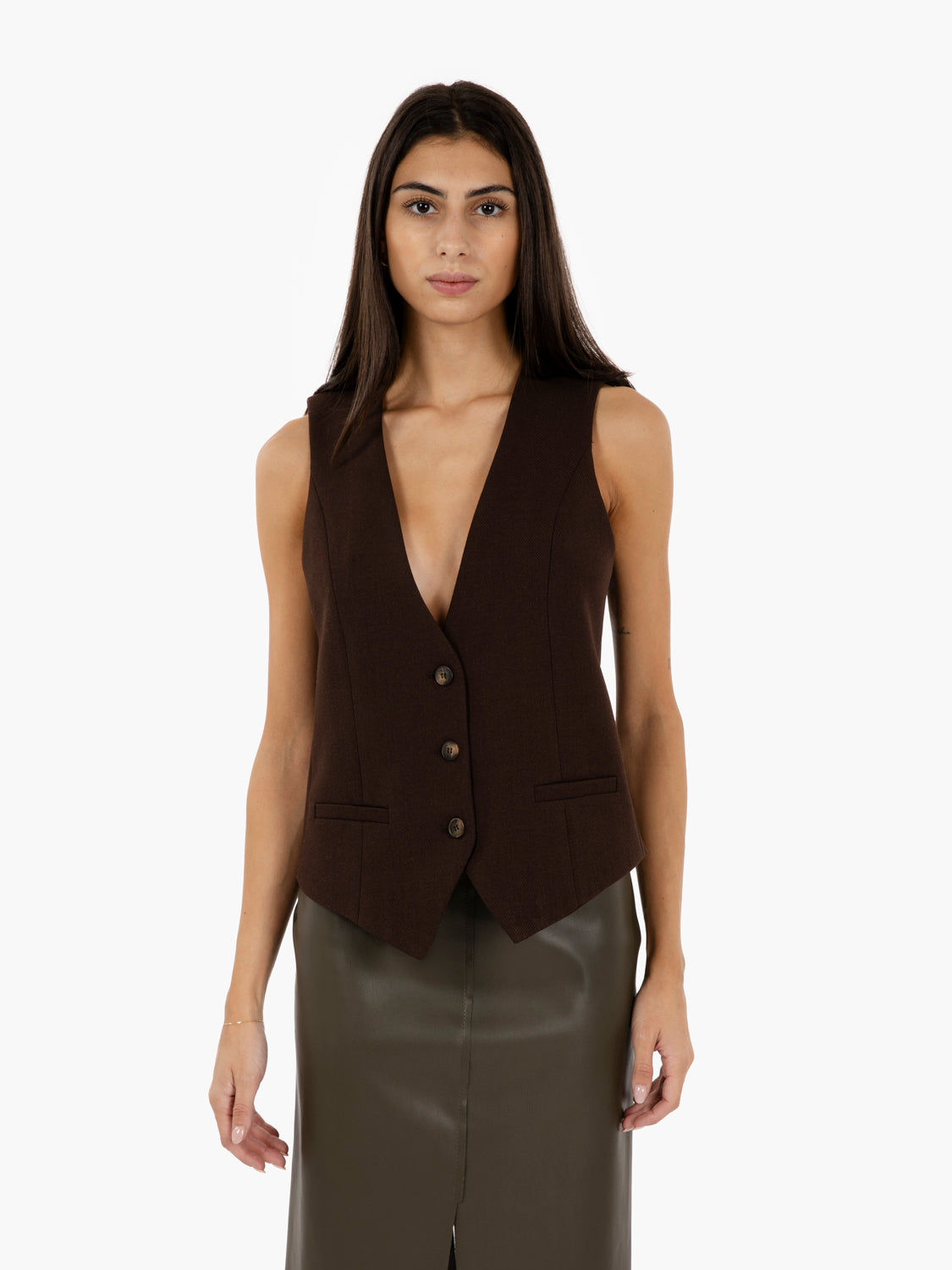 DARK BROWN VEST RIJCO007_6006