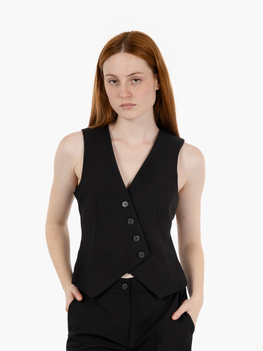 Gilet monopetto nero