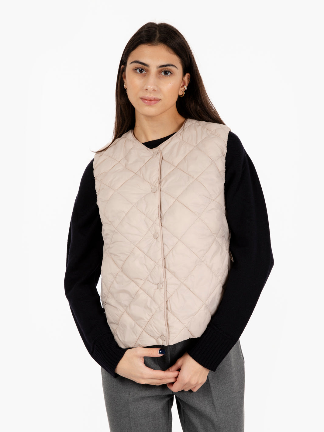 Gilet trapuntato Kasha khaki