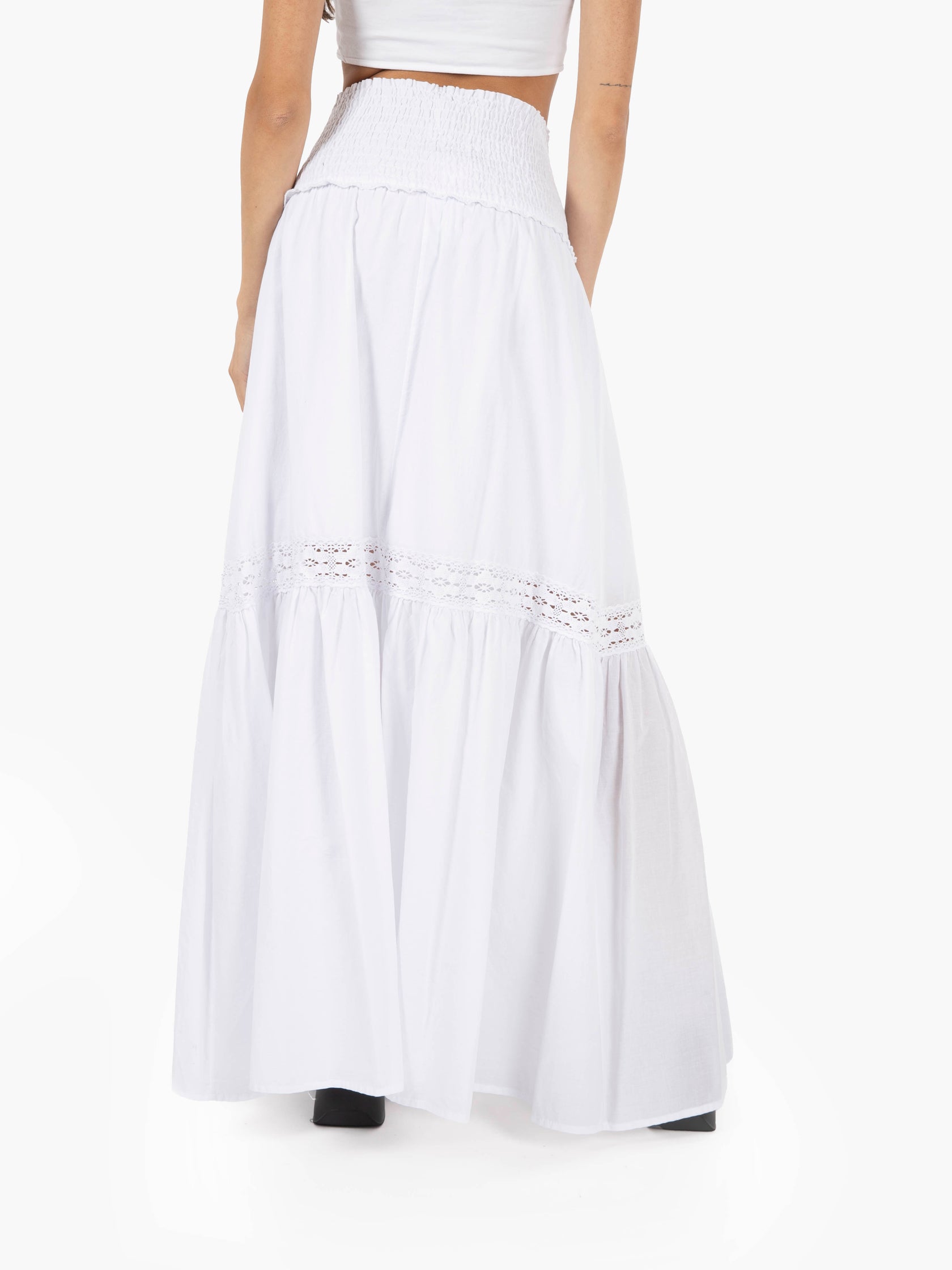 Gonna ampia boho bianco