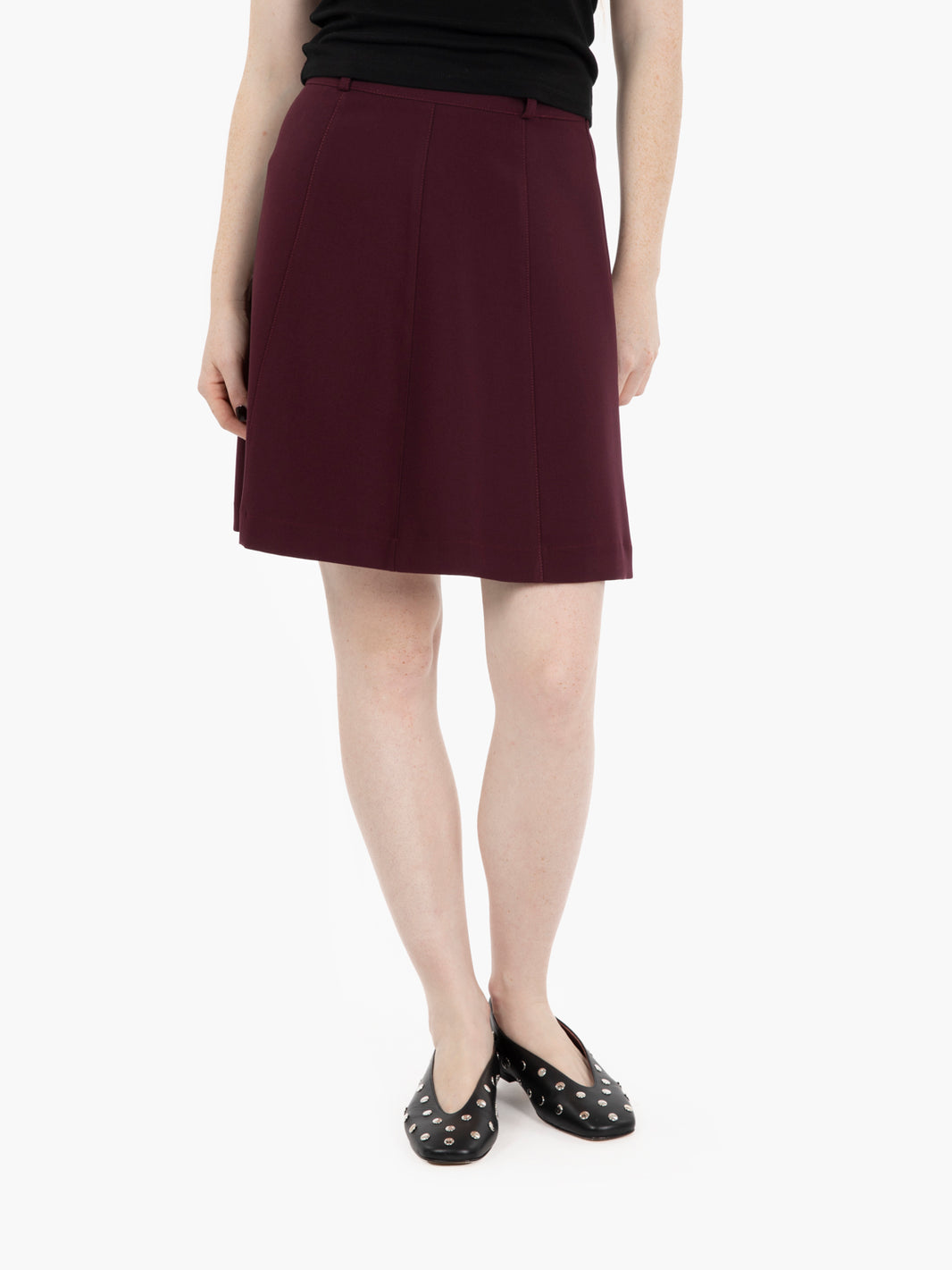 Short burgundy circle skirt