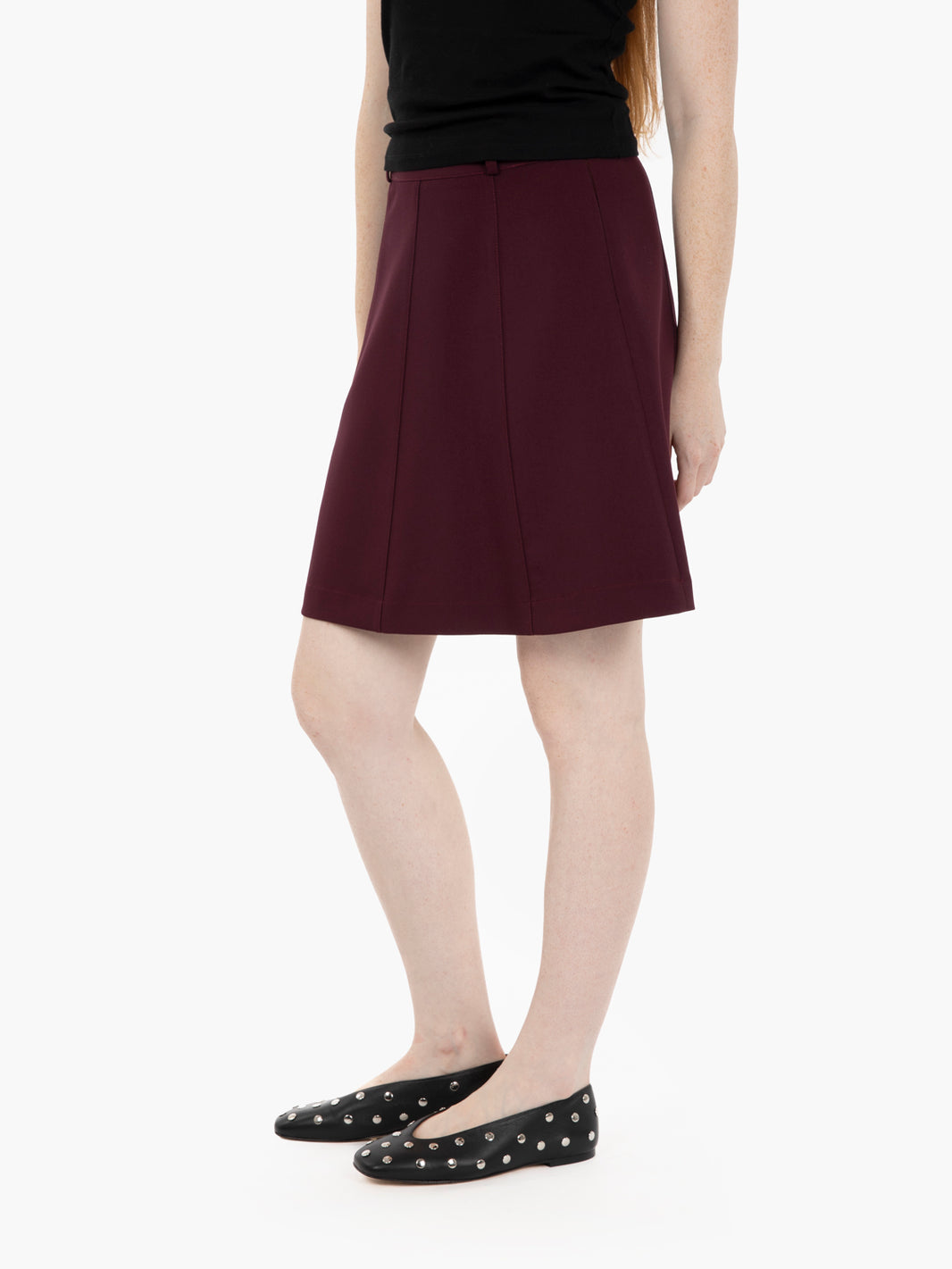 Short burgundy circle skirt