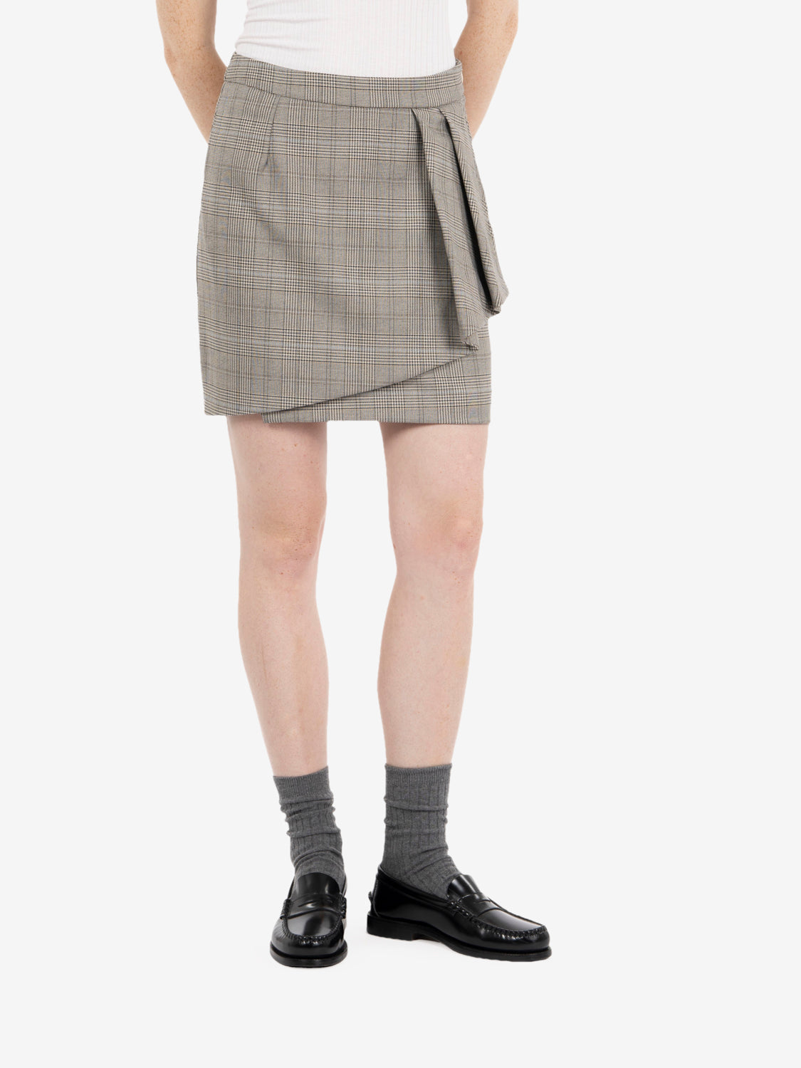 Grey checked mini skirt