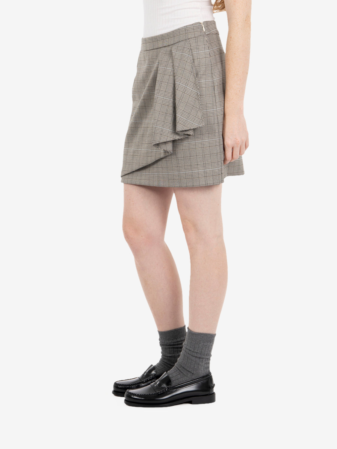 Grey checked mini skirt