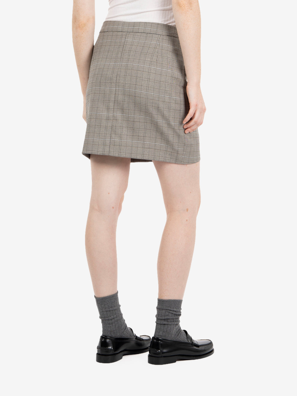 Grey checked mini skirt