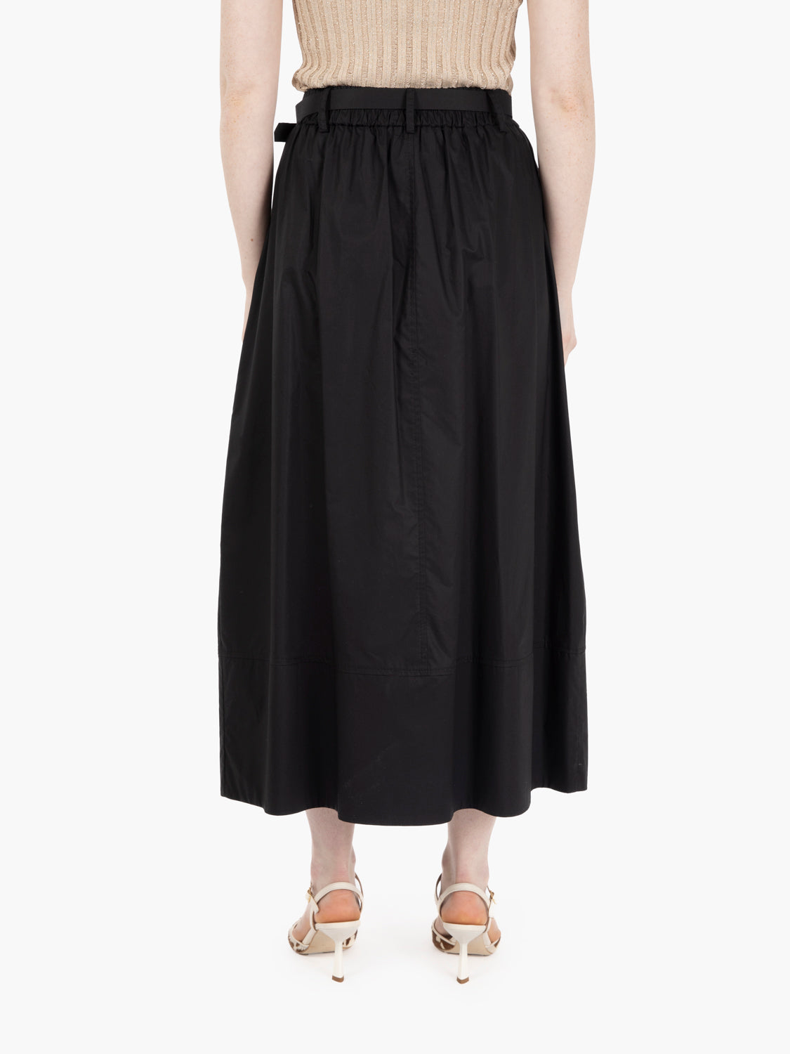 Black cotton long skirt