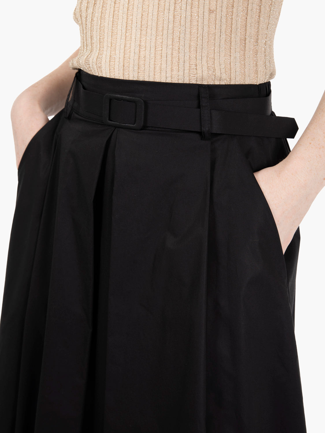 Black cotton long skirt