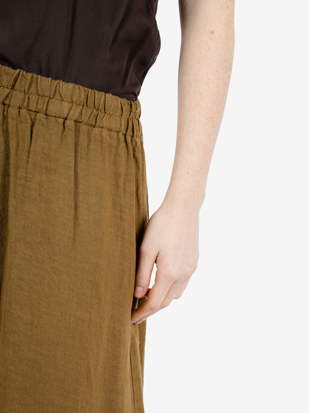 Long hemp ruffle skirt