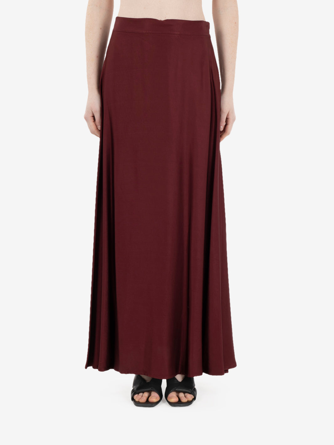 Gonna lunga in raso bordeaux