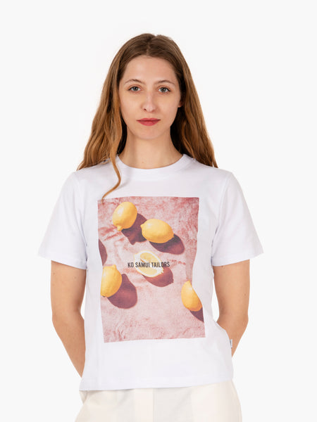 T-shirt Lemons regular fit bianca