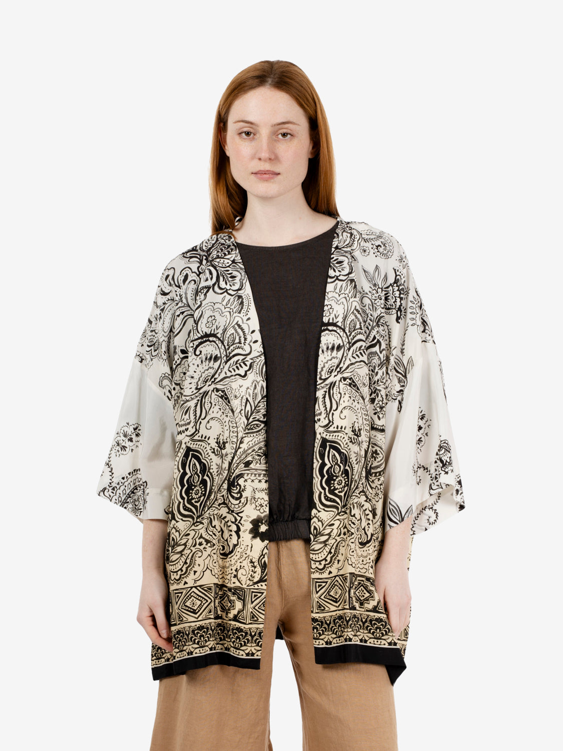 Kimono in fantasia panna