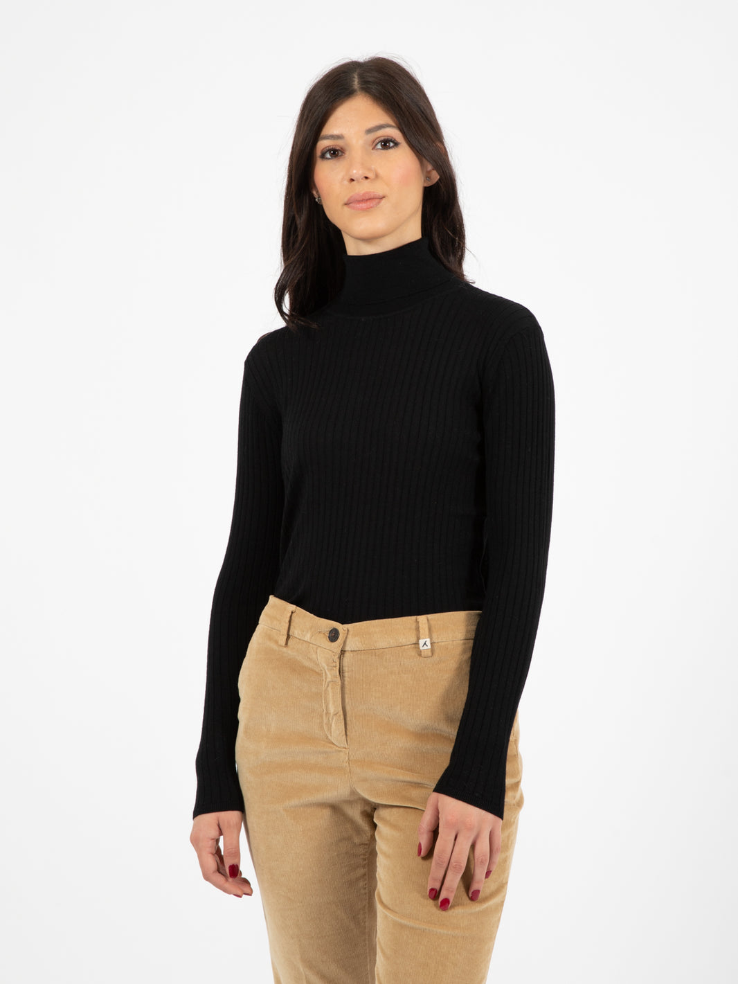 Maglia a costine nero