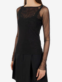 Maglia a maniche lunghe mesh nero