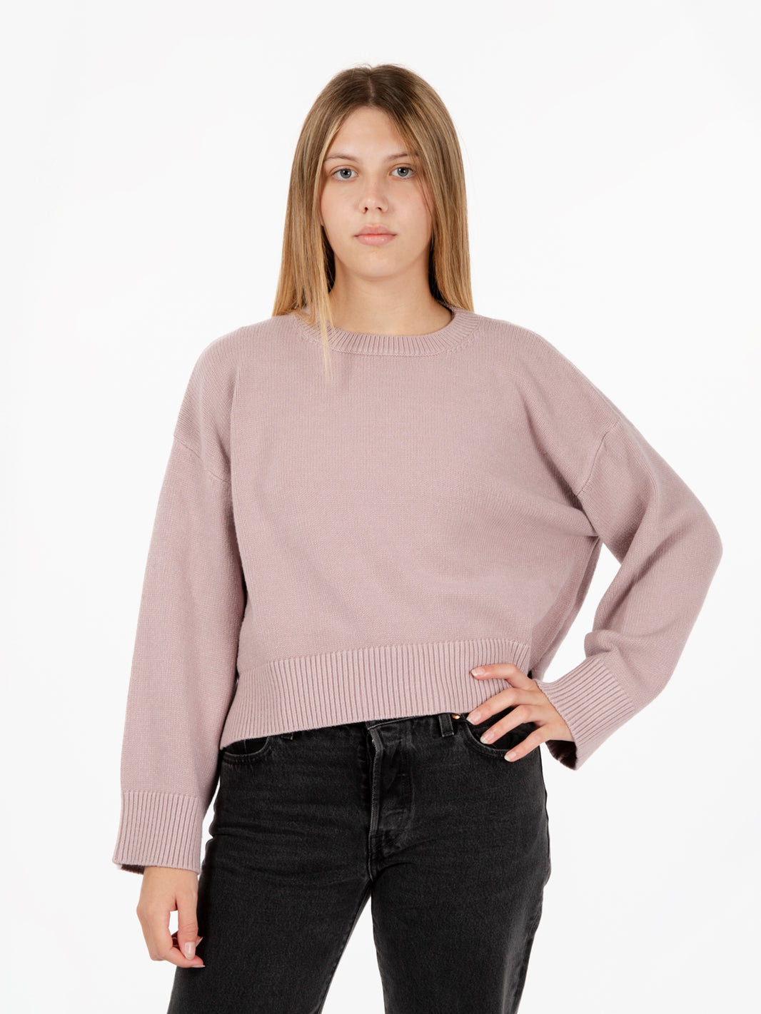 Maglia con spacchi laterali rosa