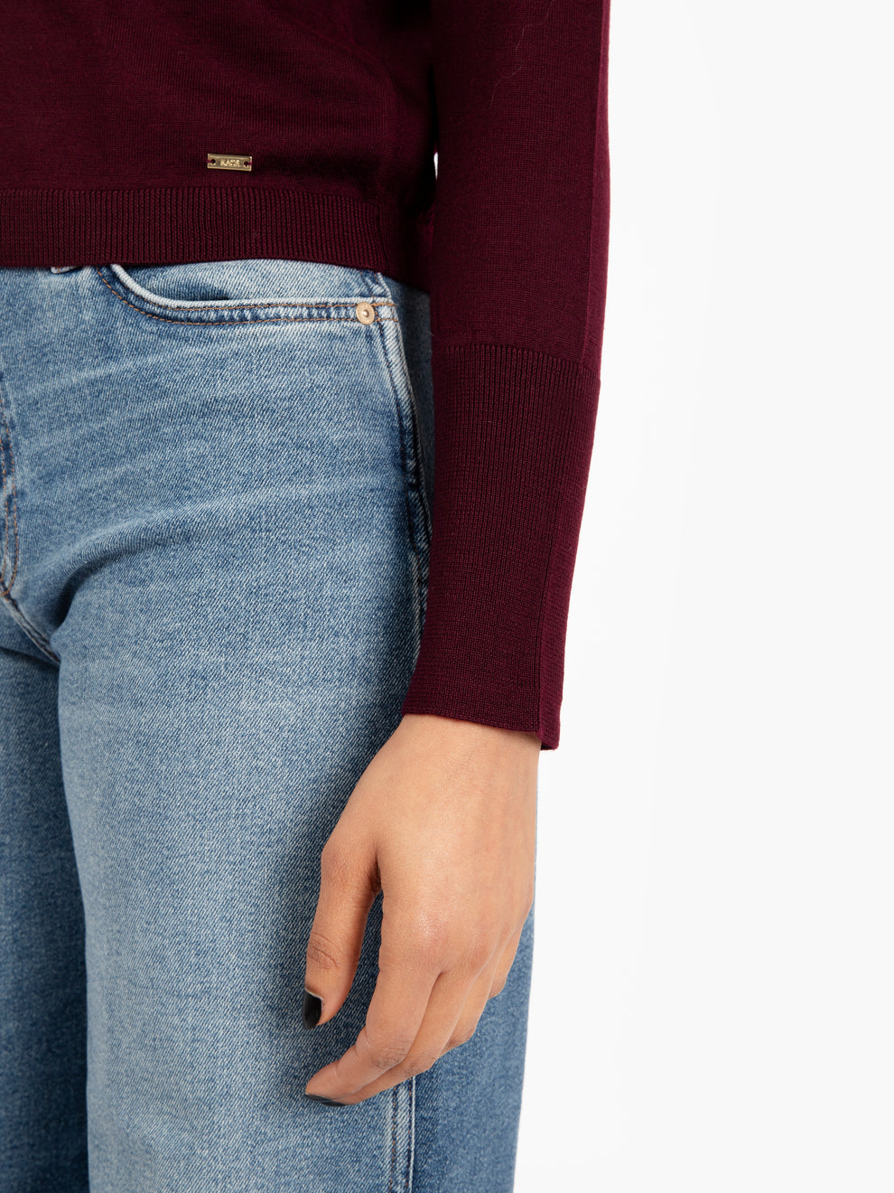 Maglia in lana a collo alto bordeaux