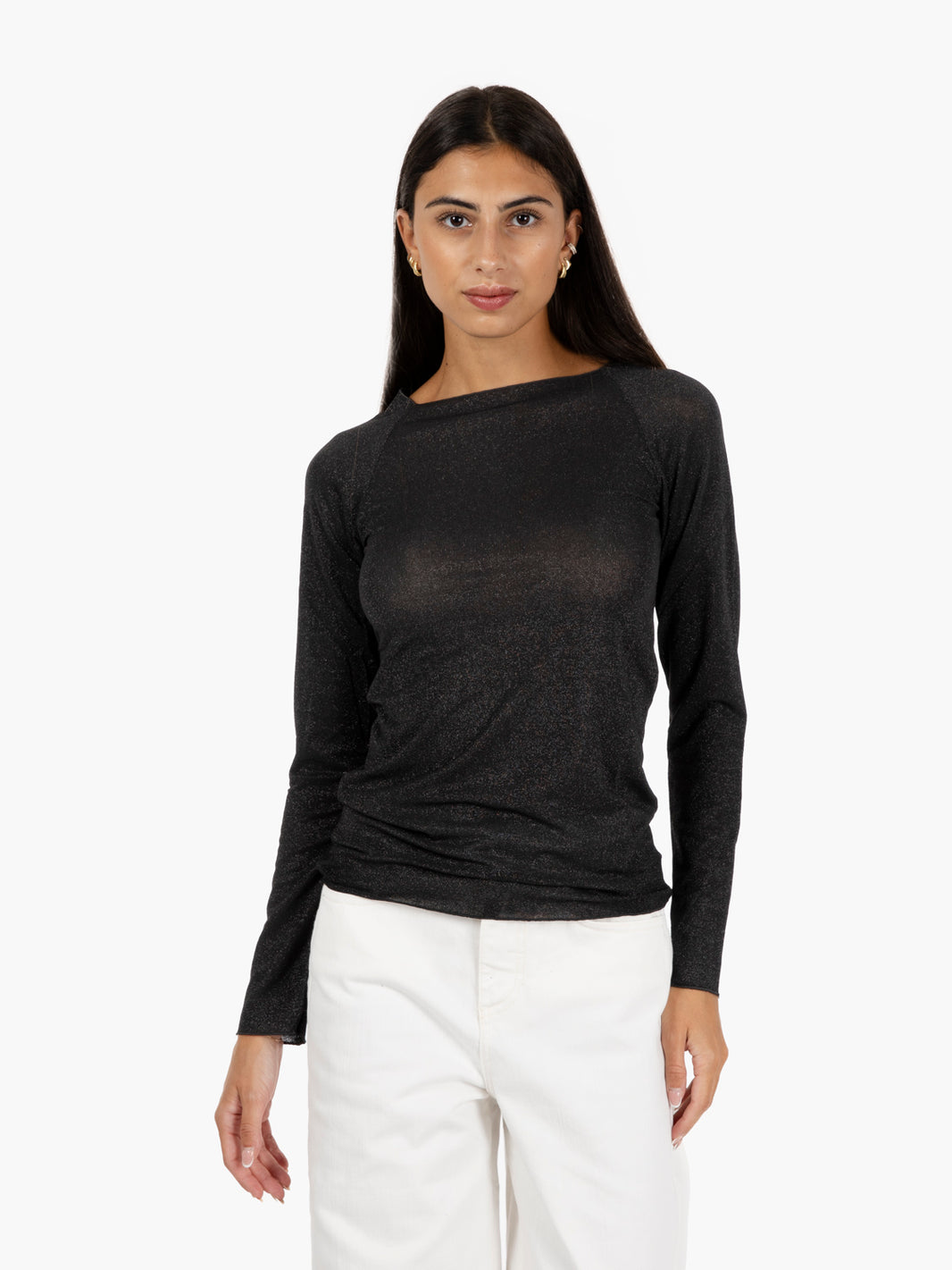 Maglia in lurex nero