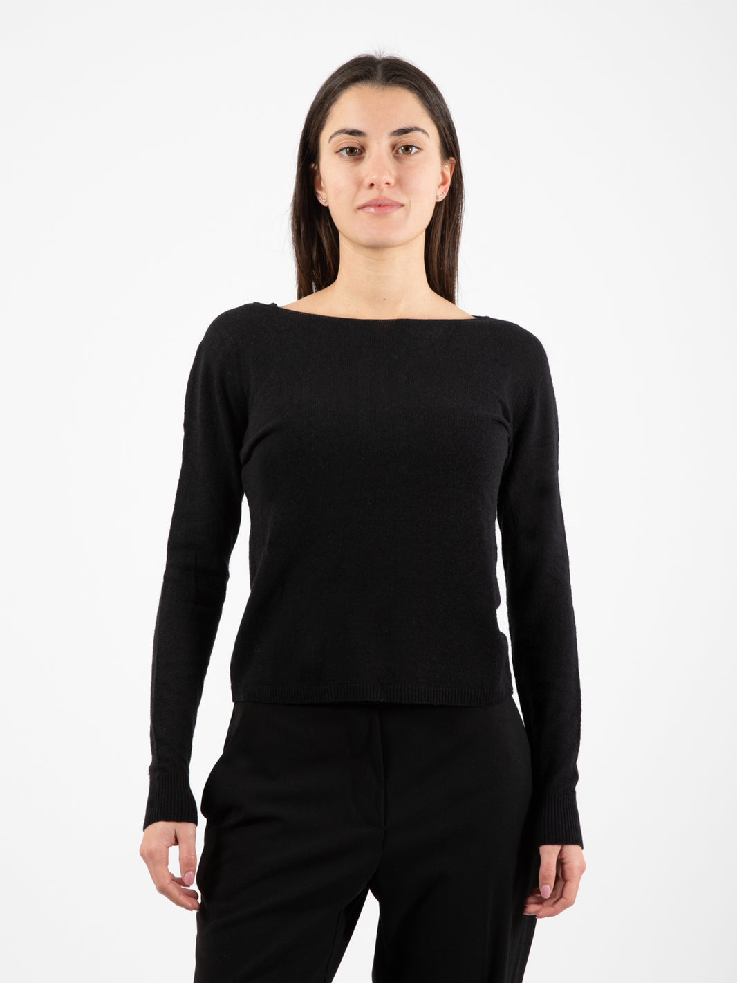 Maglia in misto lana nera
