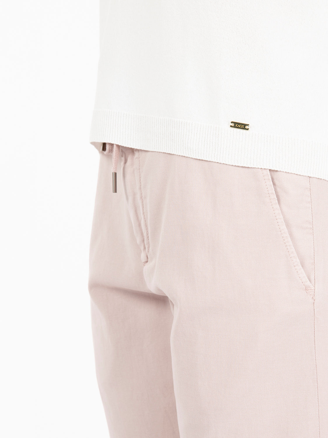 Maglia leggera con collo rotondo bianco