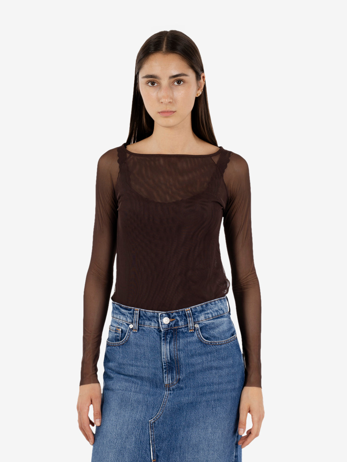 BROWN MESH JERSEY SIJBD010_6006