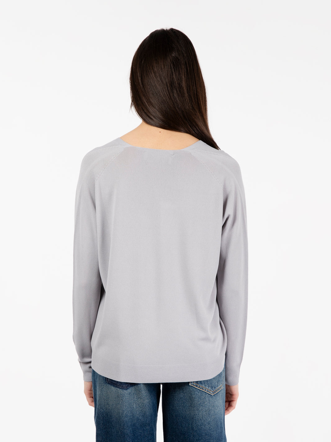 Maglia scollo a V grigio