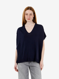 Maglia scollo V blu