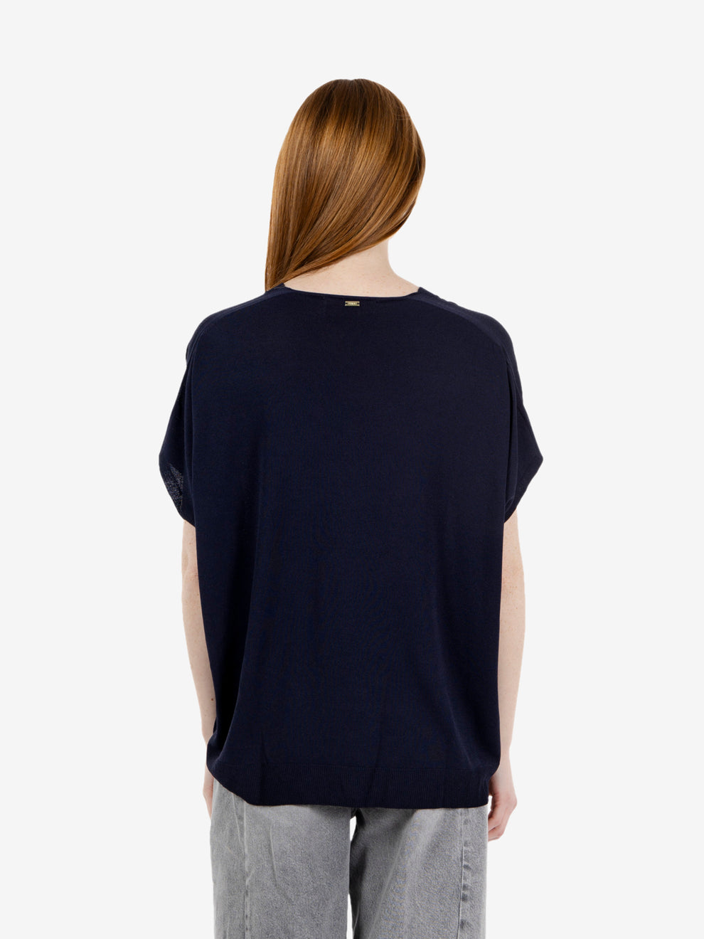 Maglia scollo V blu