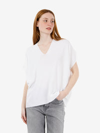 Maglia scollo V bianca