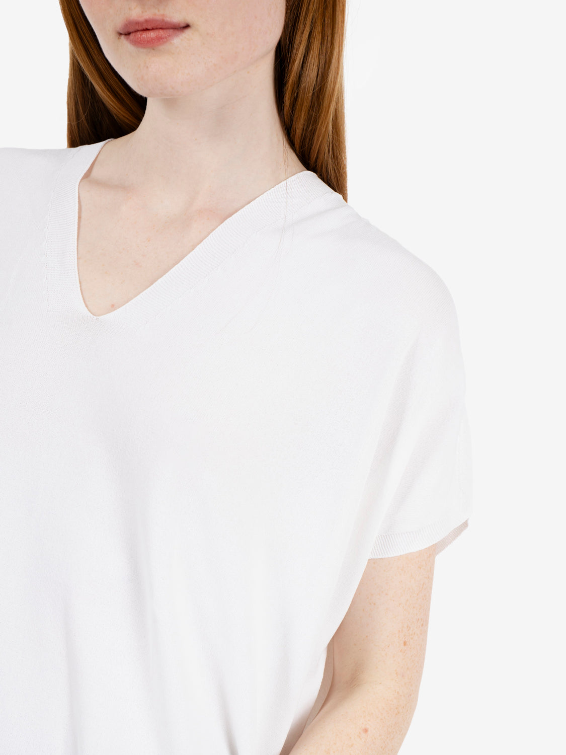 Maglia scollo V bianca