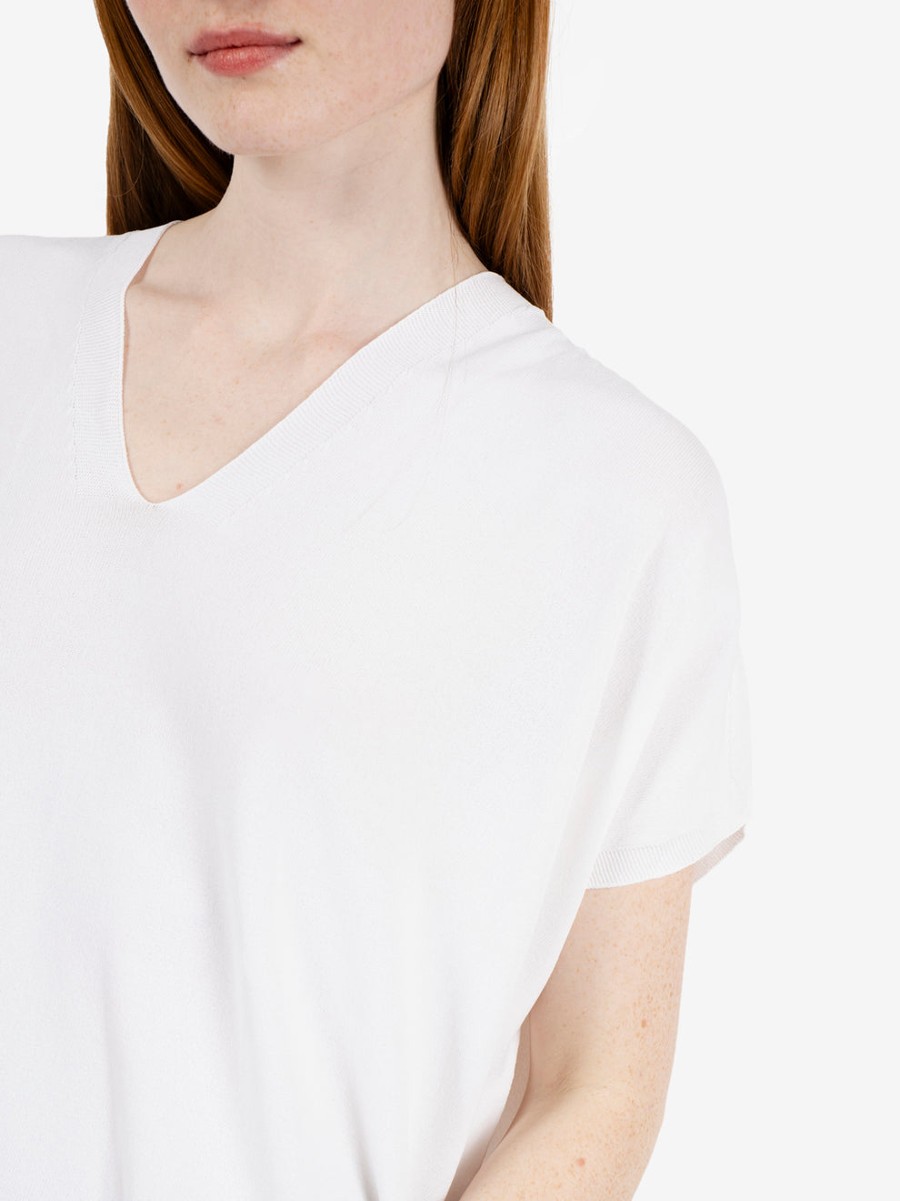 Maglia scollo V bianca