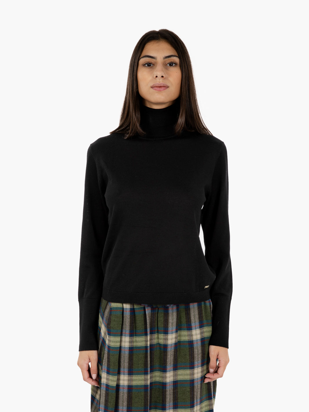 Black high-neck merino sweater