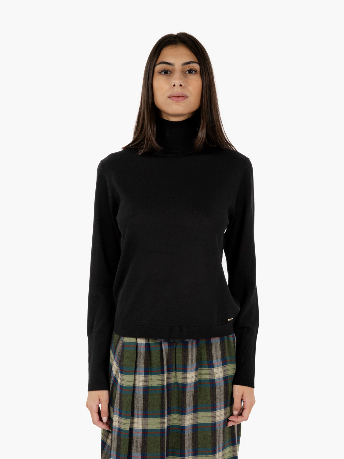 Black high-neck merino sweater