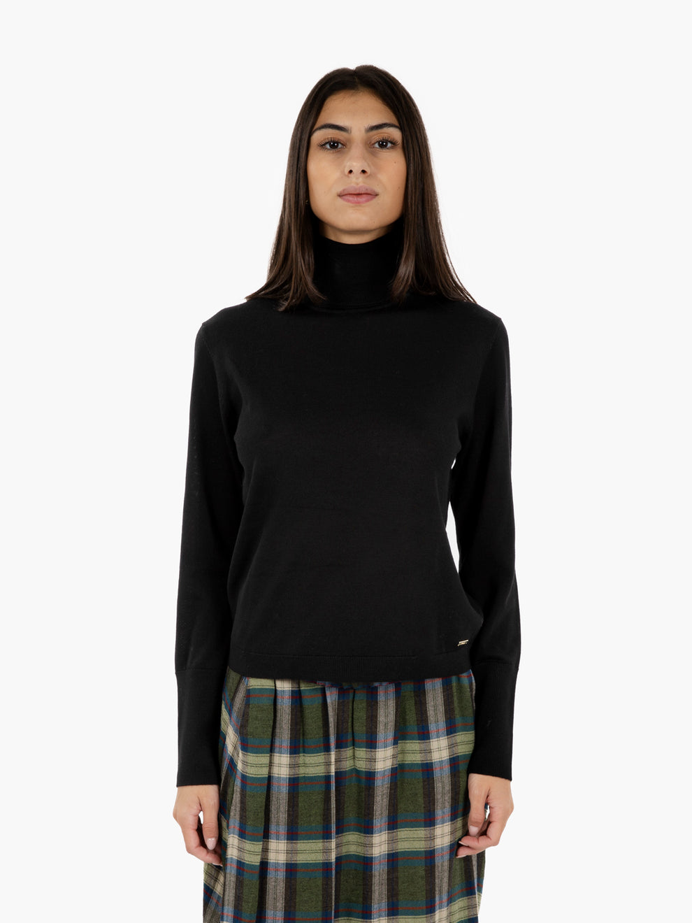 Black high-neck merino sweater
