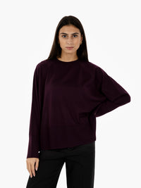 Burgundy boxy merino sweater