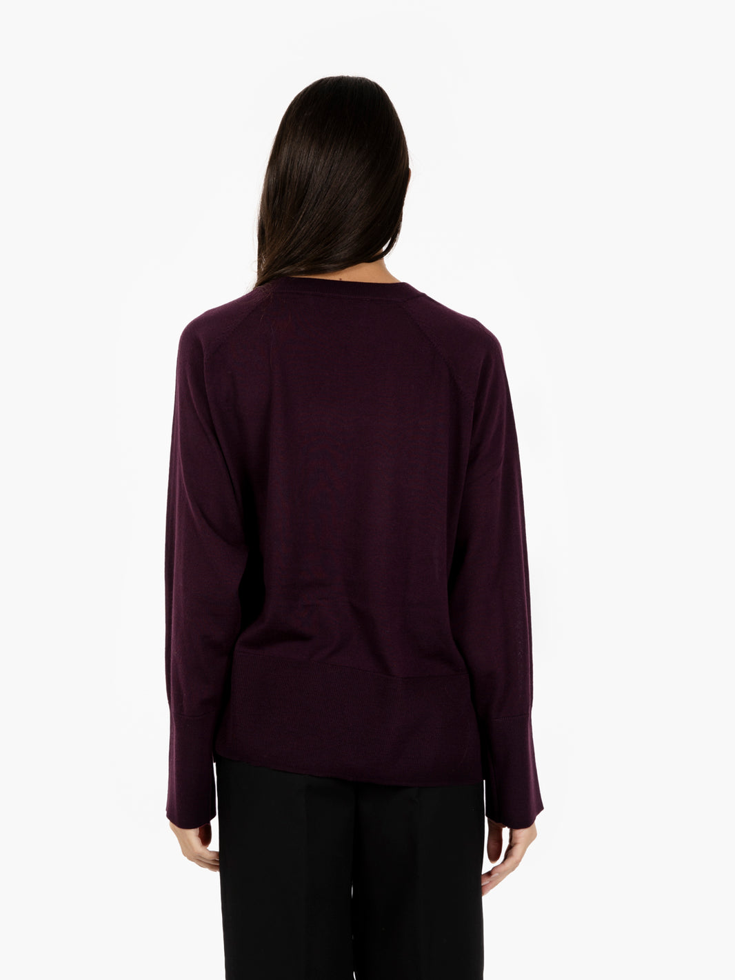 Burgundy boxy merino sweater