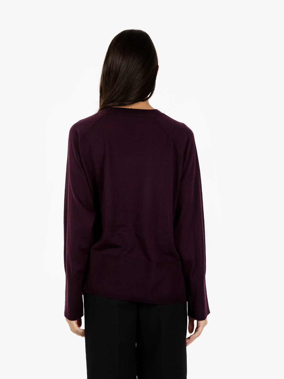 Burgundy boxy merino sweater