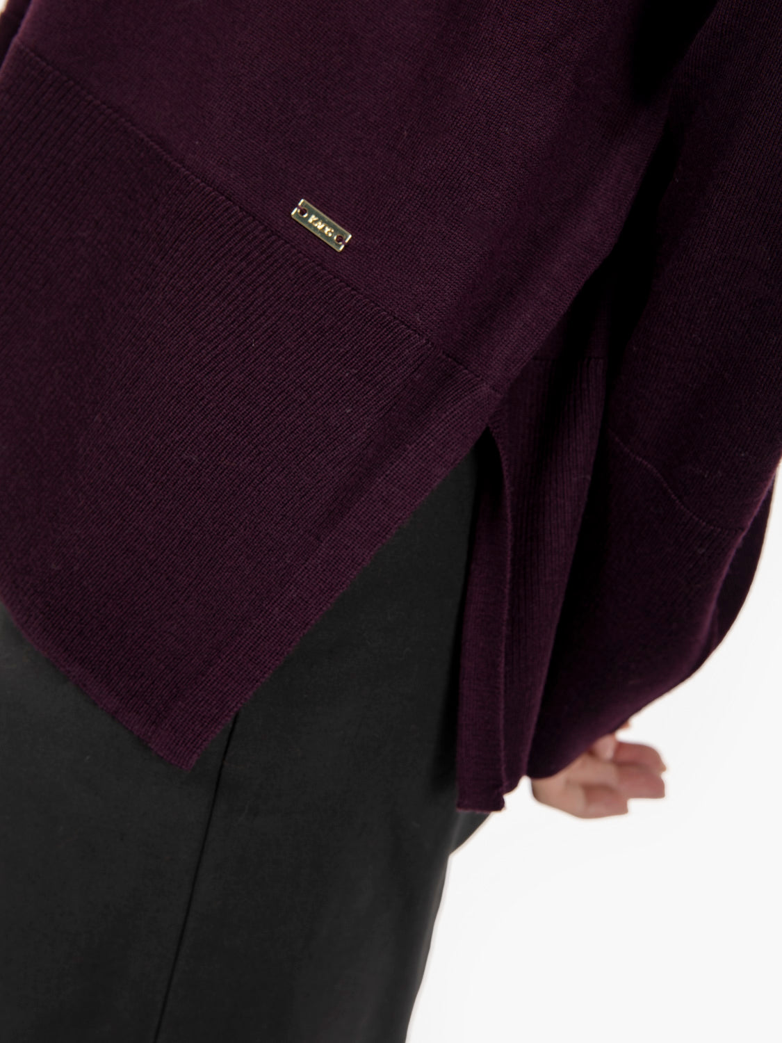 Burgundy boxy merino sweater