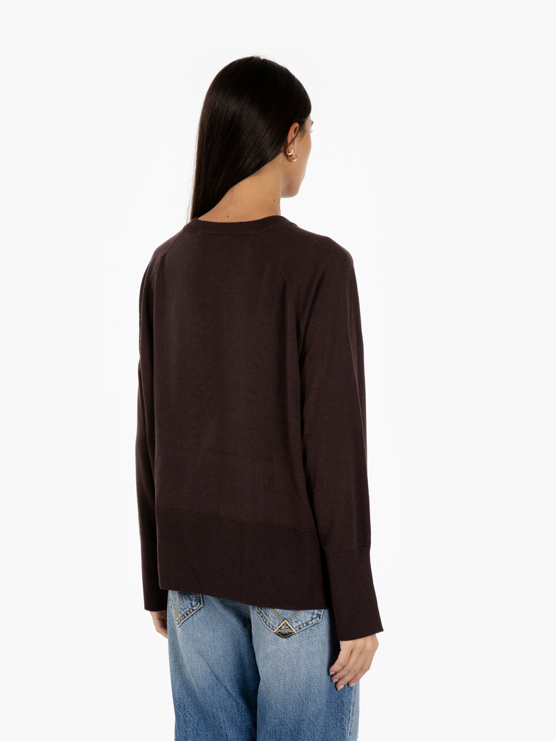 Dark brown merino box sweater