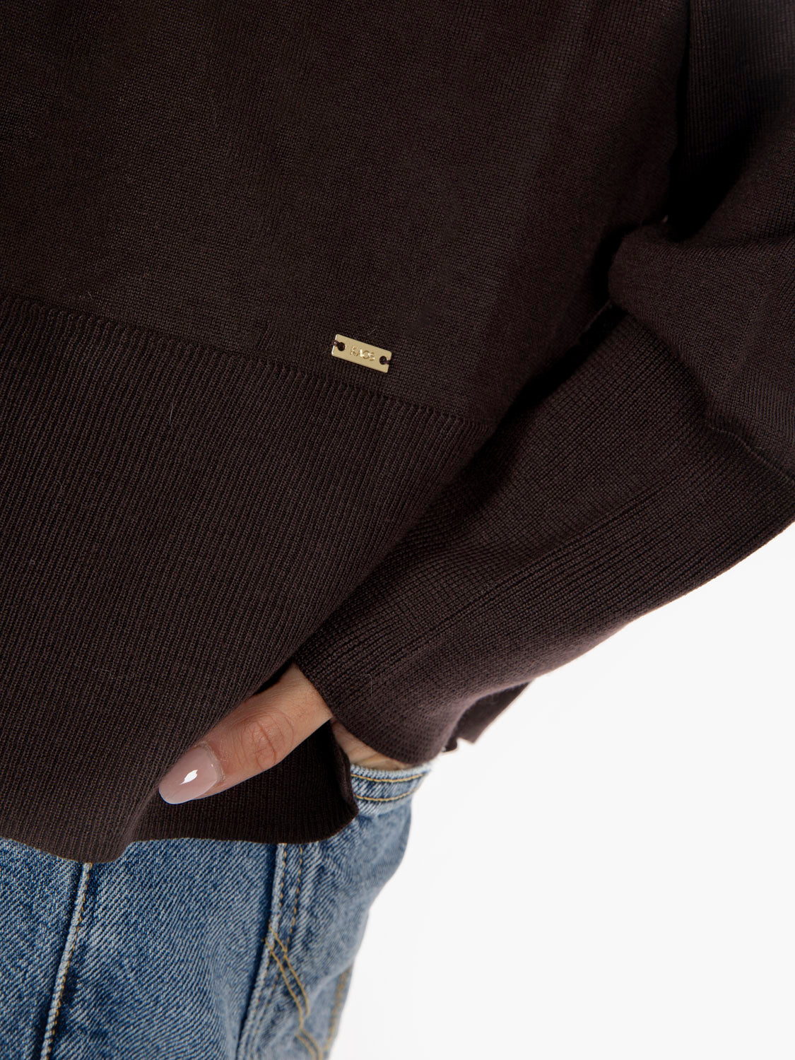 Dark brown merino box sweater